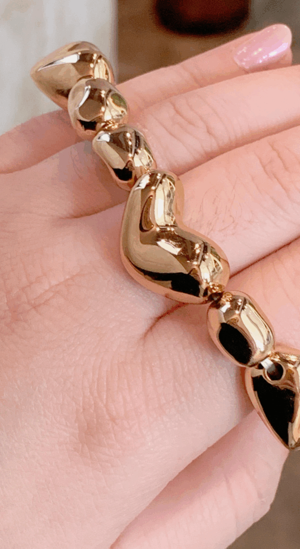 Pulseira de silicone coração