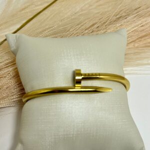 BRACELETE PREGO AÇO DOURADO
